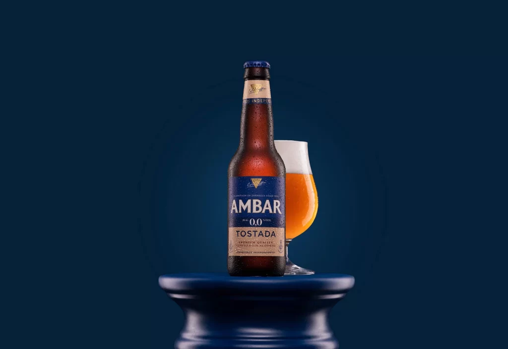 Branding photography uk - still of ambar beer in studio
