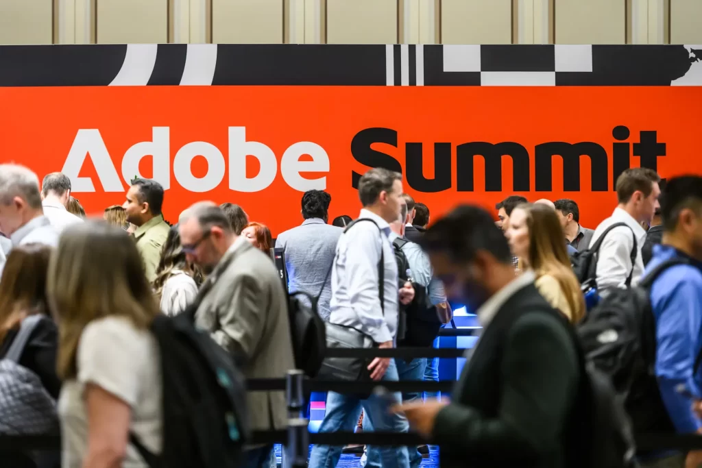 Delegates arriving at the Adobe Summit 2026 in Las Vegas.